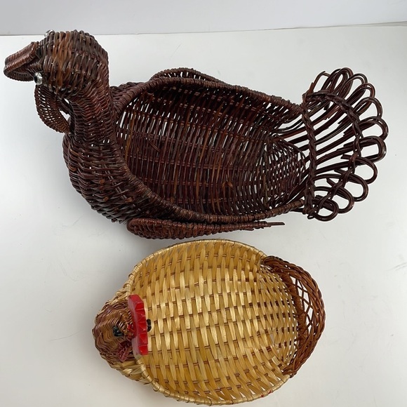 Wicker Woven Turkey Basket Bundle of 2 - Picture 9 of 10